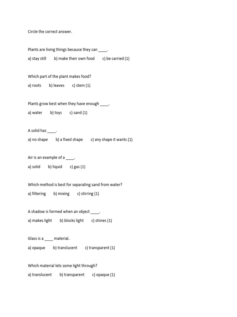 Circle The Correct Answer | PDF