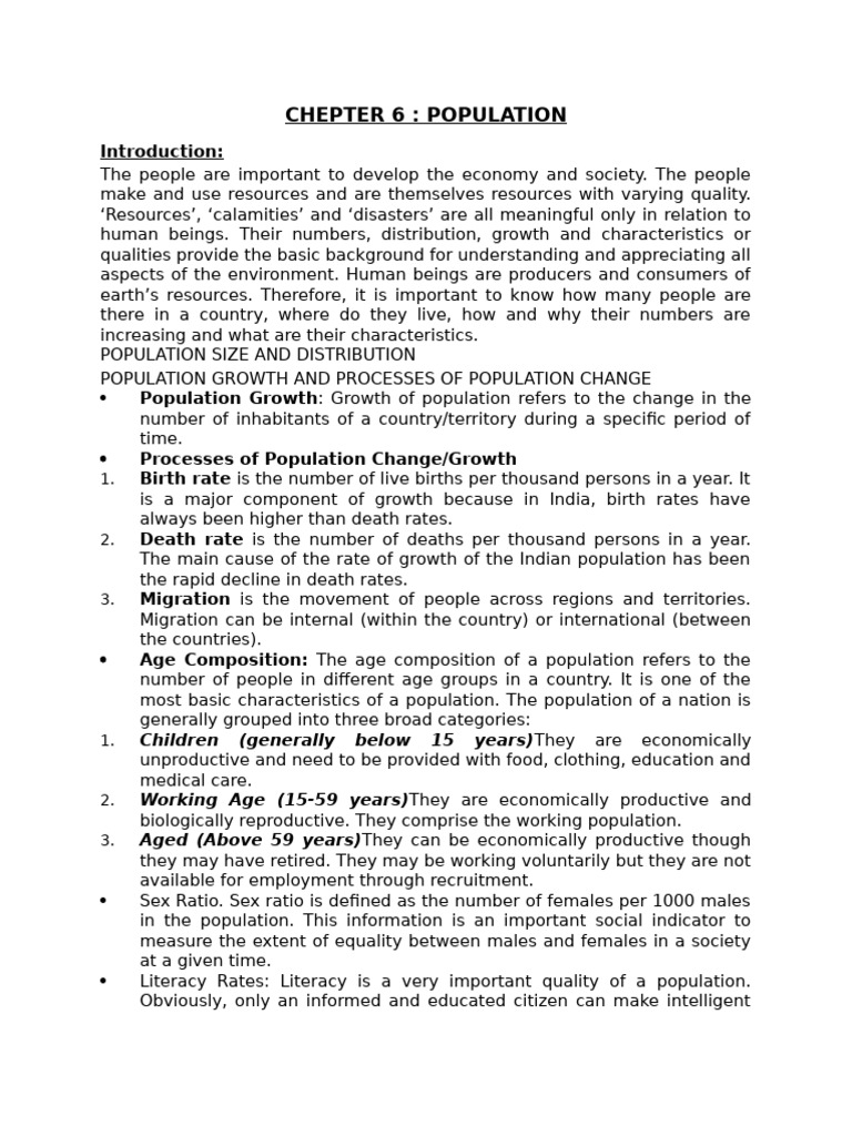 Chapter 6 - Population | PDF | Population | Economic Growth