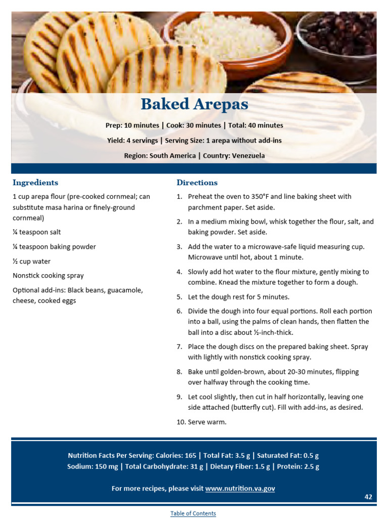 Easy Baked Arepas Recipe | PDF | Cooking | Baking