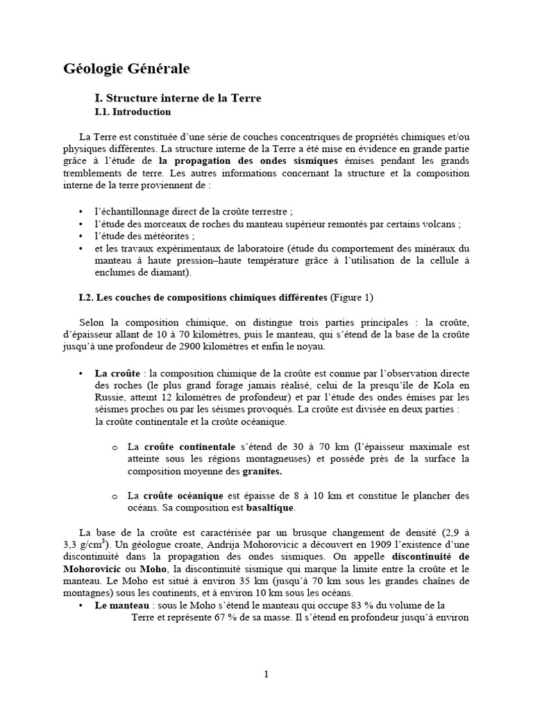 Structure interne de la Terre expliquée | PDF | Manteau terrestre ...