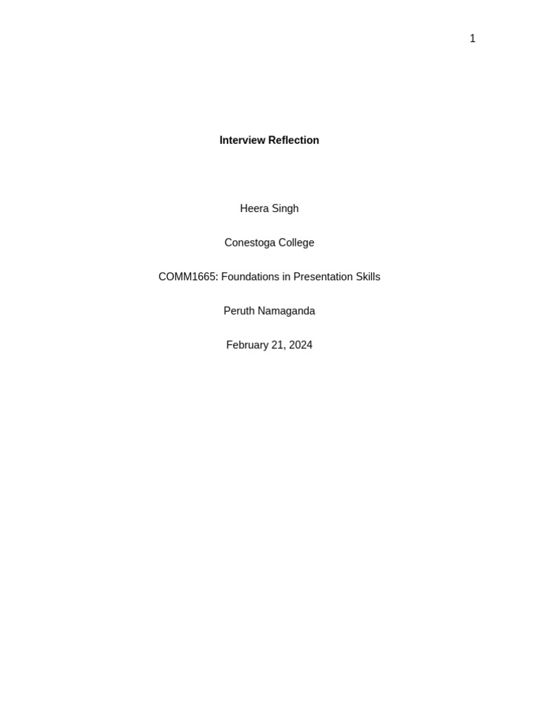 Mock Interview Reflection and Insights | PDF | Human Communication ...