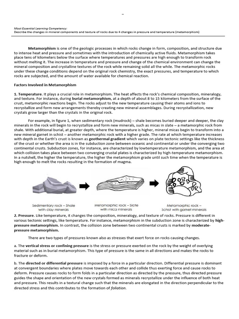 Understanding Metamorphism in Earth Science | PDF | Rock (Geology ...