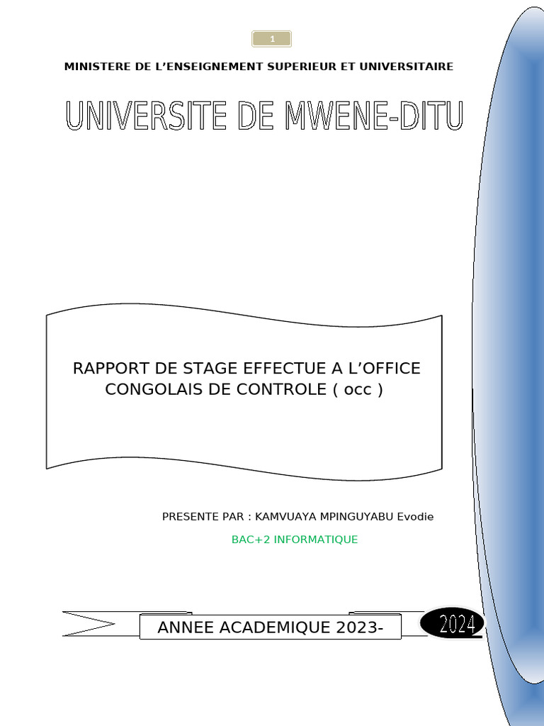 Rapport de Stage Occ BJ Satty | PDF | Informatique | République ...