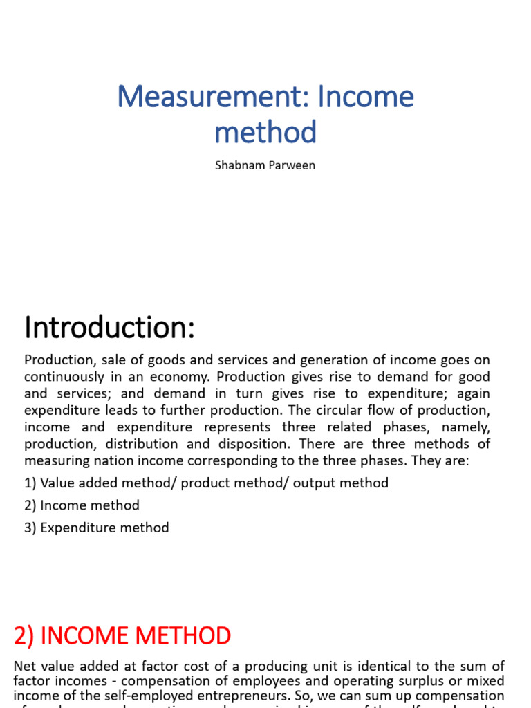 Understanding Income Method for National Income | PDF | Income | Taxes