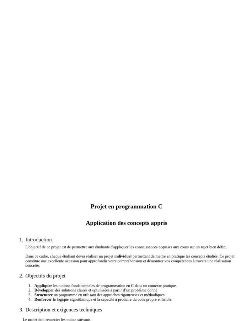 Projet C : Gestion d'une école en C | PDF | Programmation informatique ...