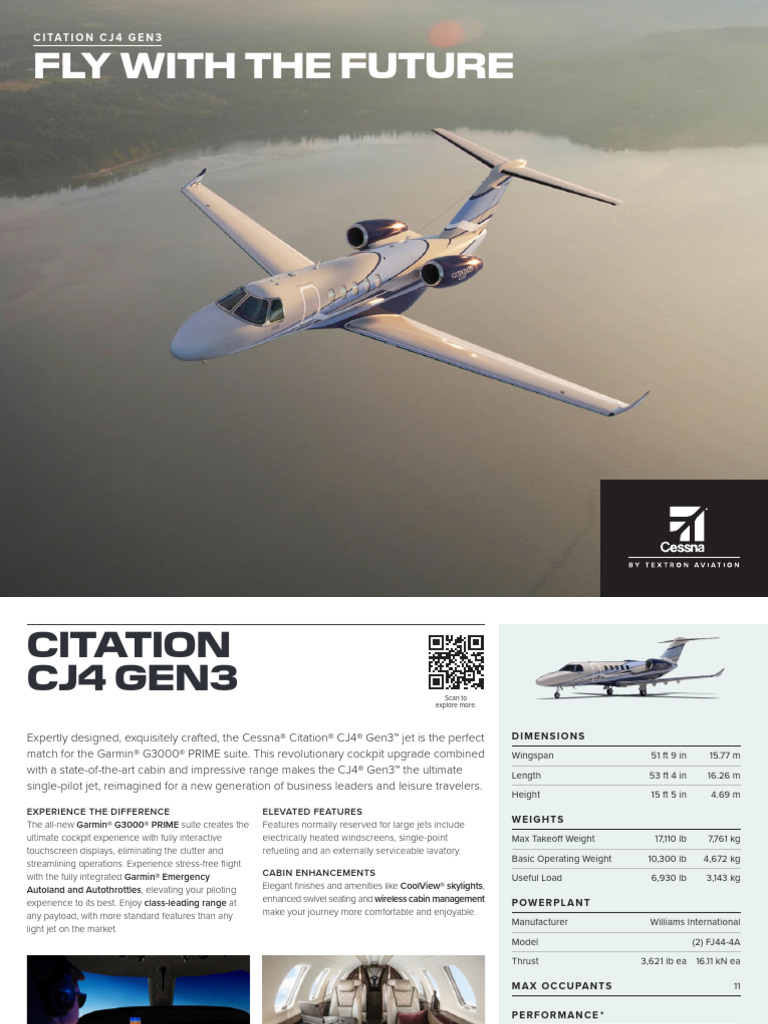 Cessna Citation CJ4 Gen3 Overview | PDF | Cockpit | Transport