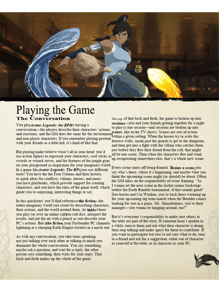 Avatar Legends RPG Quickstart Guide | PDF | Role Playing Games