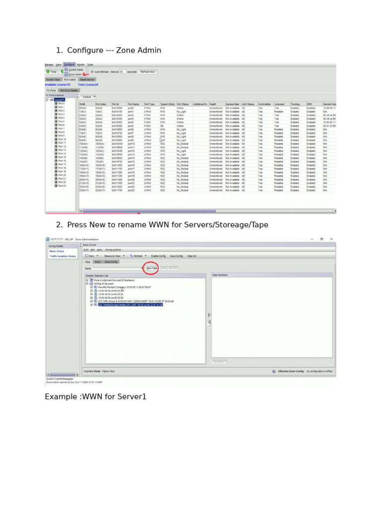 Zone Configuration for Servers and Storage | PDF