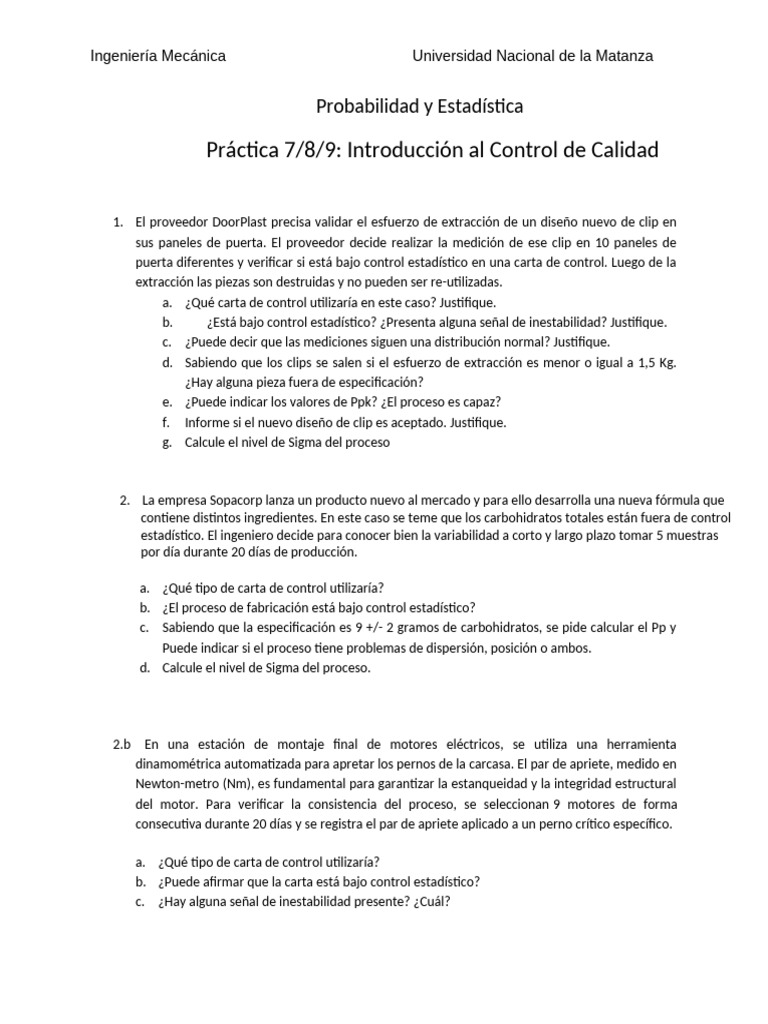 Control de Calidad en Ingeniería Mecánica | PDF