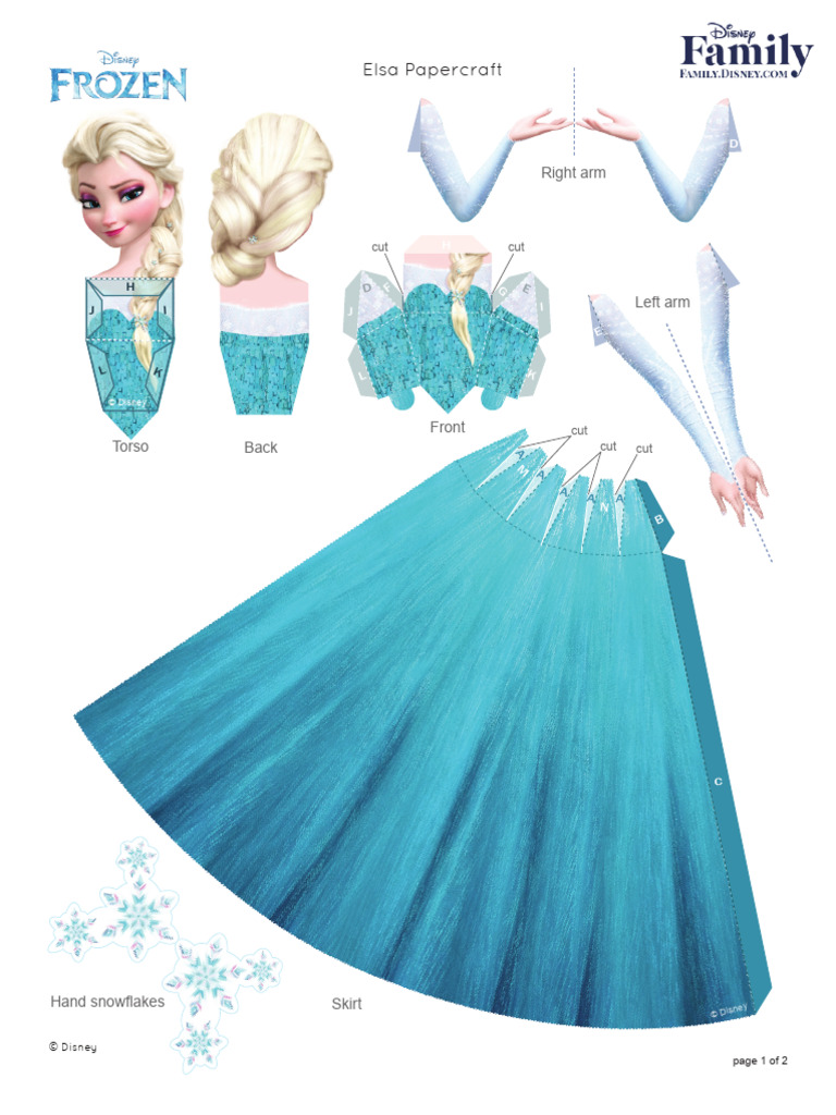 Elsa Papercraft Instructions Guide | PDF | Skirt | Clothing