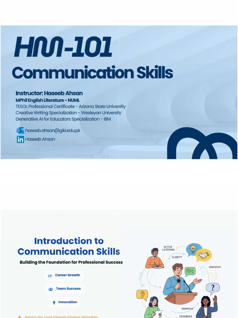 Introduction To Communication Skills Slides | PDF