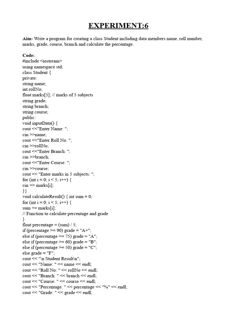 C++ Class Implementation Examples | PDF | Constructor (Object Oriented ...