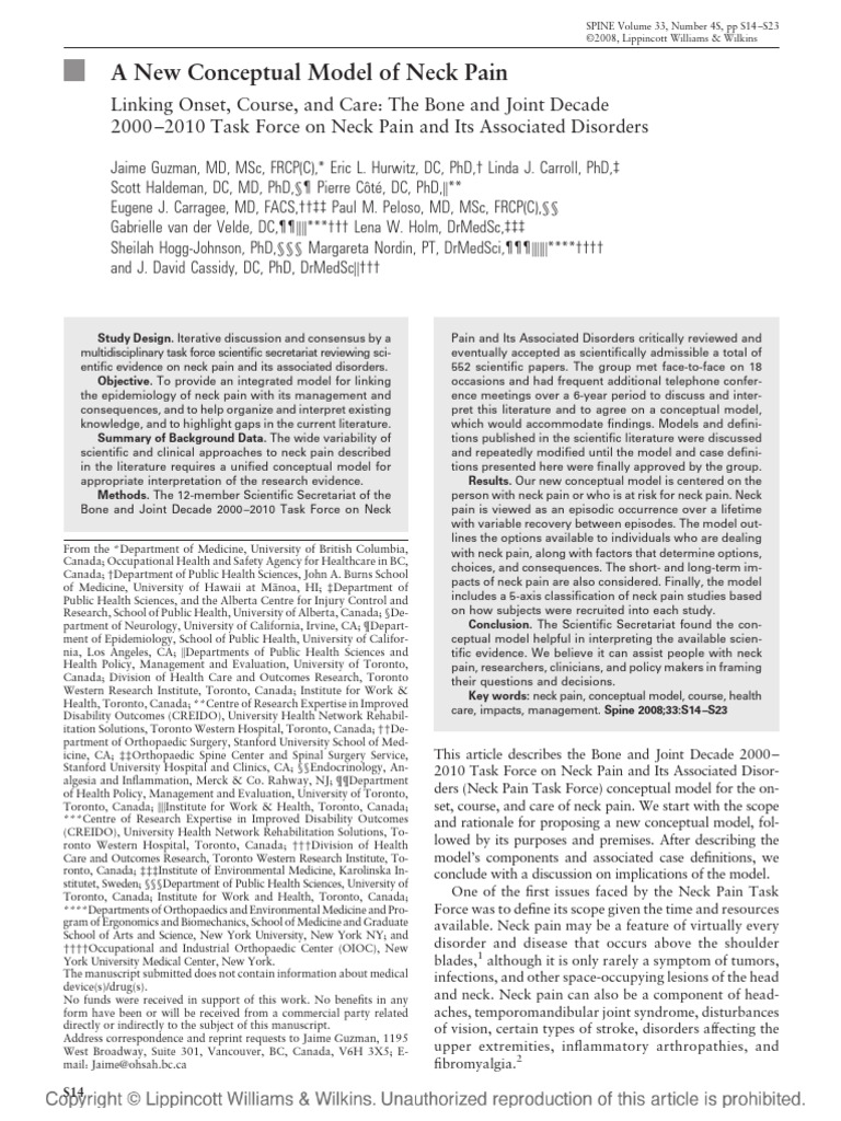 New Model for Understanding Neck Pain | PDF | Pain | Well Being