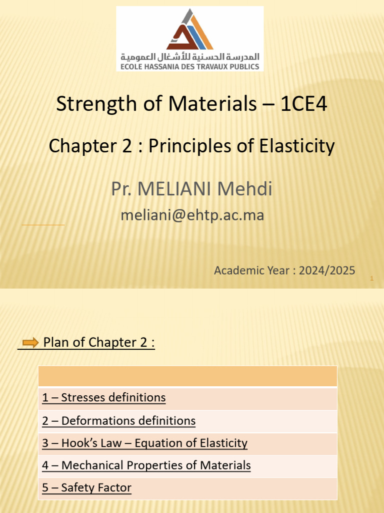Principles of Elasticity in Materials | PDF | Strength Of Materials ...