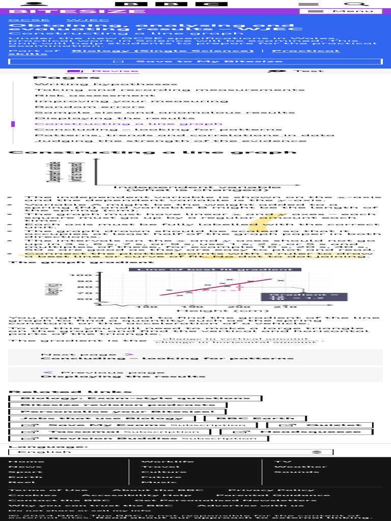 GCSE Biology: Line Graph Construction Guide | PDF