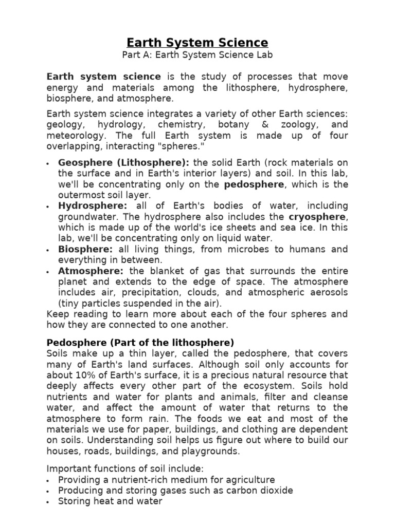 Understanding Earth's System Science | PDF | Earth Sciences ...