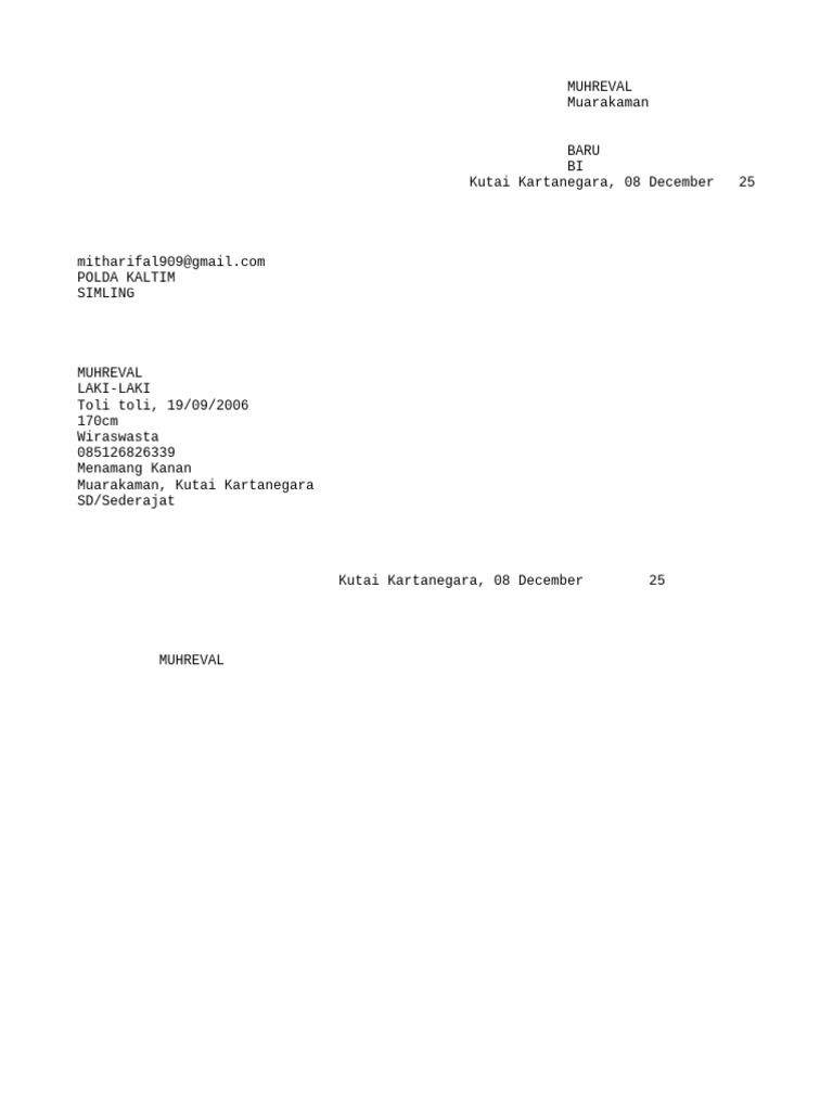 Formulir SIM 3 1 Sangat Senang Sekli | PDF