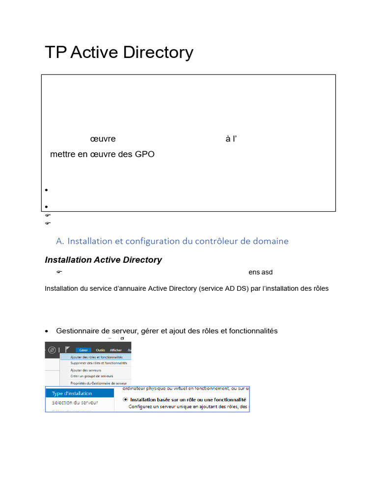 Configuration Active Directory et GPO | PDF | Active Directory ...