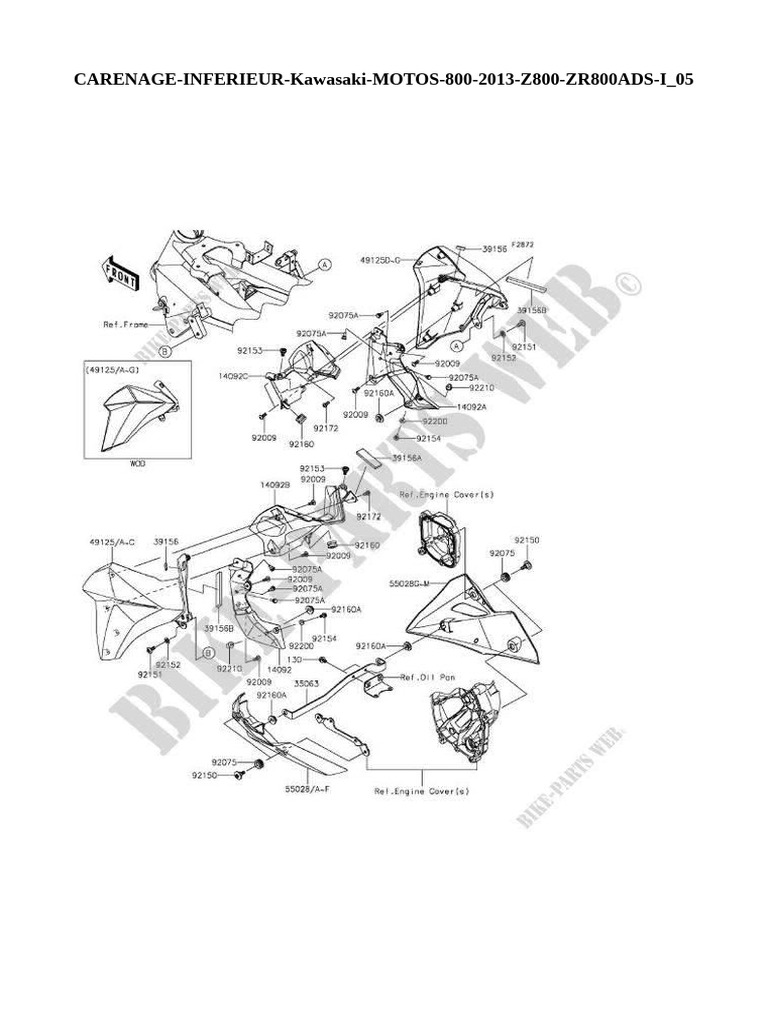 Kawasaki Z800 2013 Parts Catalog | PDF