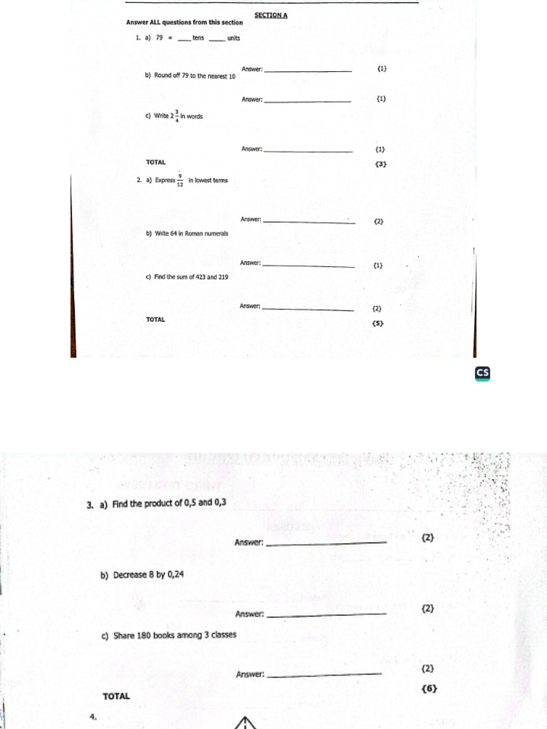 Maths Test | PDF