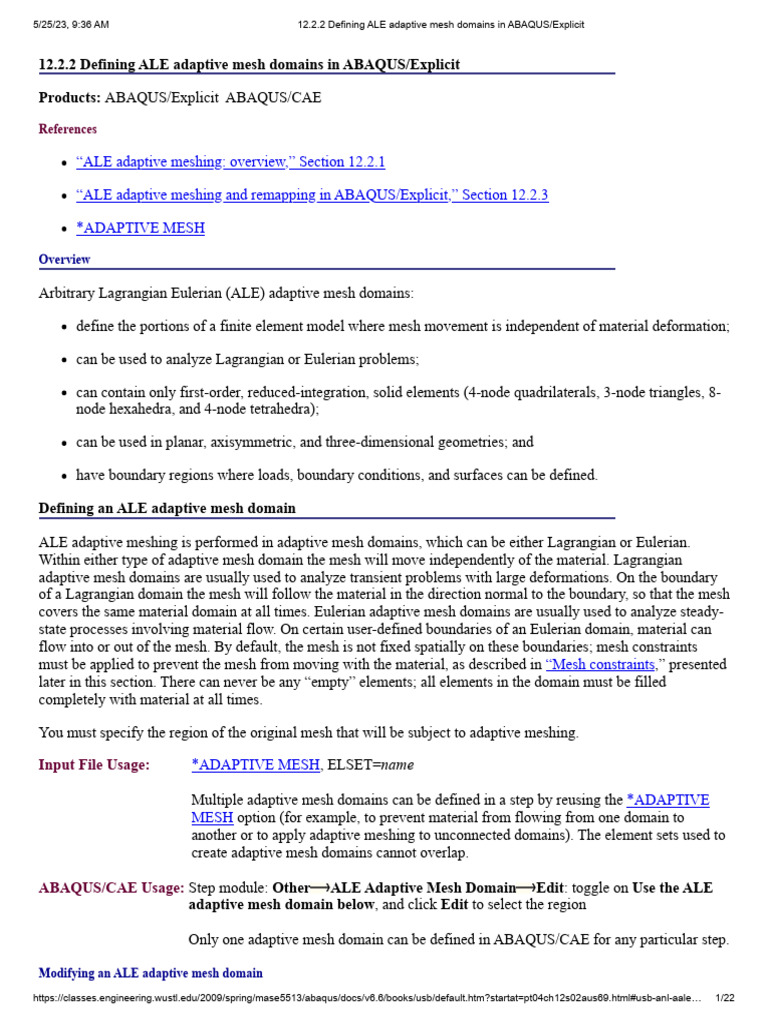 Adaptive Meshing Docu02 | PDF | Continuum Mechanics | Fracture