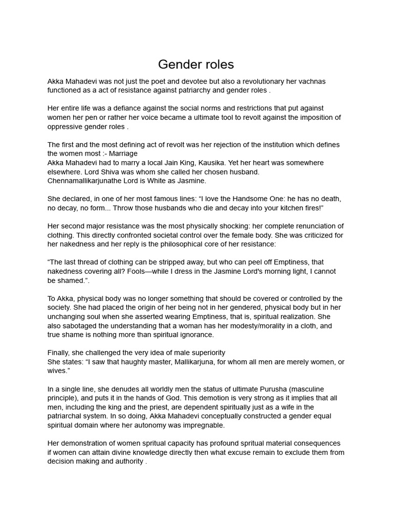 Gender Roles | PDF | Patriarchy | Gender Role