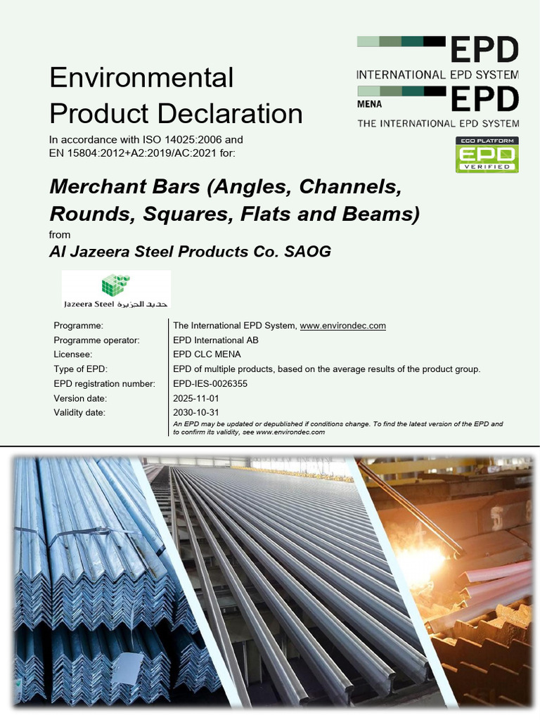 Environmental Product Declaration for Merchant Bars | PDF | Life Cycle ...