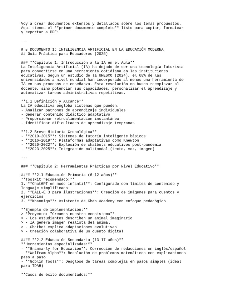 IA en Educación: Guía para Educadores | PDF | Inteligencia artificial ...