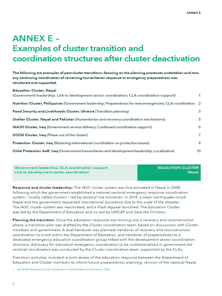 Cluster Transition and Coordination Insights | PDF | Internally ...