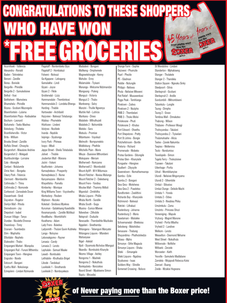 45y Groceries Winners Day4 | PDF