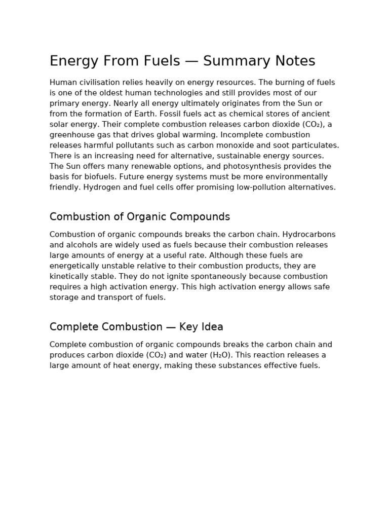 Energy from Fuels: Combustion Insights | PDF