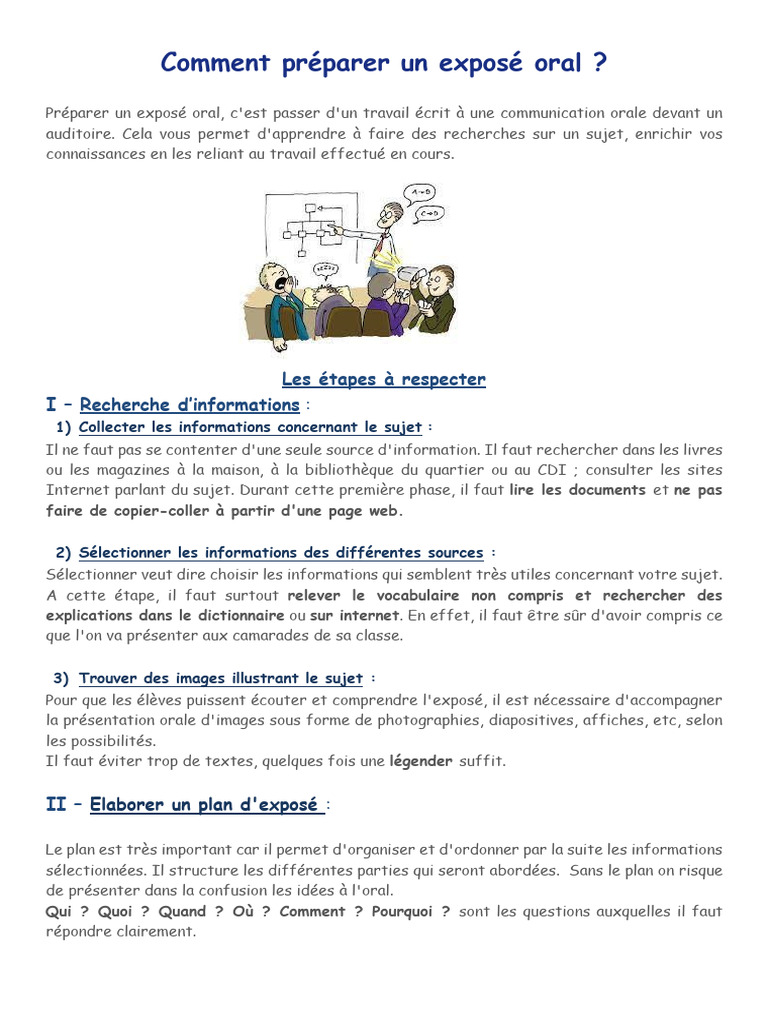 Guide pratique pour un exposé oral réussi | PDF | Recherche d'information