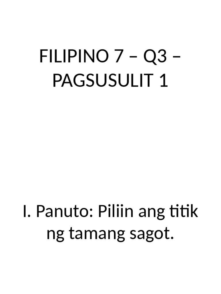 PAGSUSULIT_1 | PDF