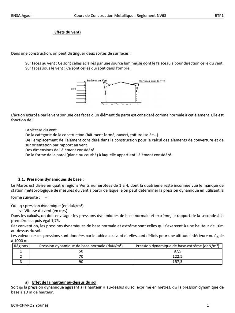 Règlement NV65 : Effets du Vent en BTP | PDF | Plaie | Mécanique des ...