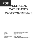 Additional Mathematics Project Work 1/2012