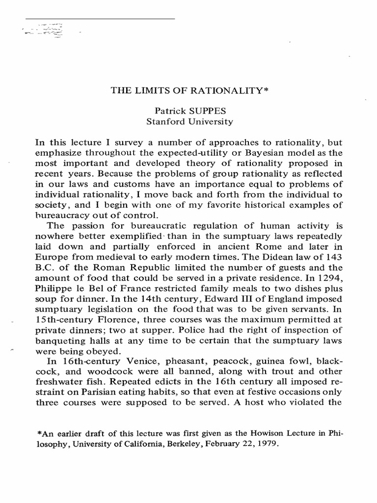 Exploring Limits of Rationality Models | PDF | Rationality | Theory