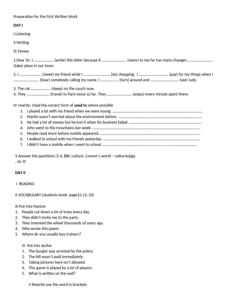 First Written Work Preparation Guide | PDF