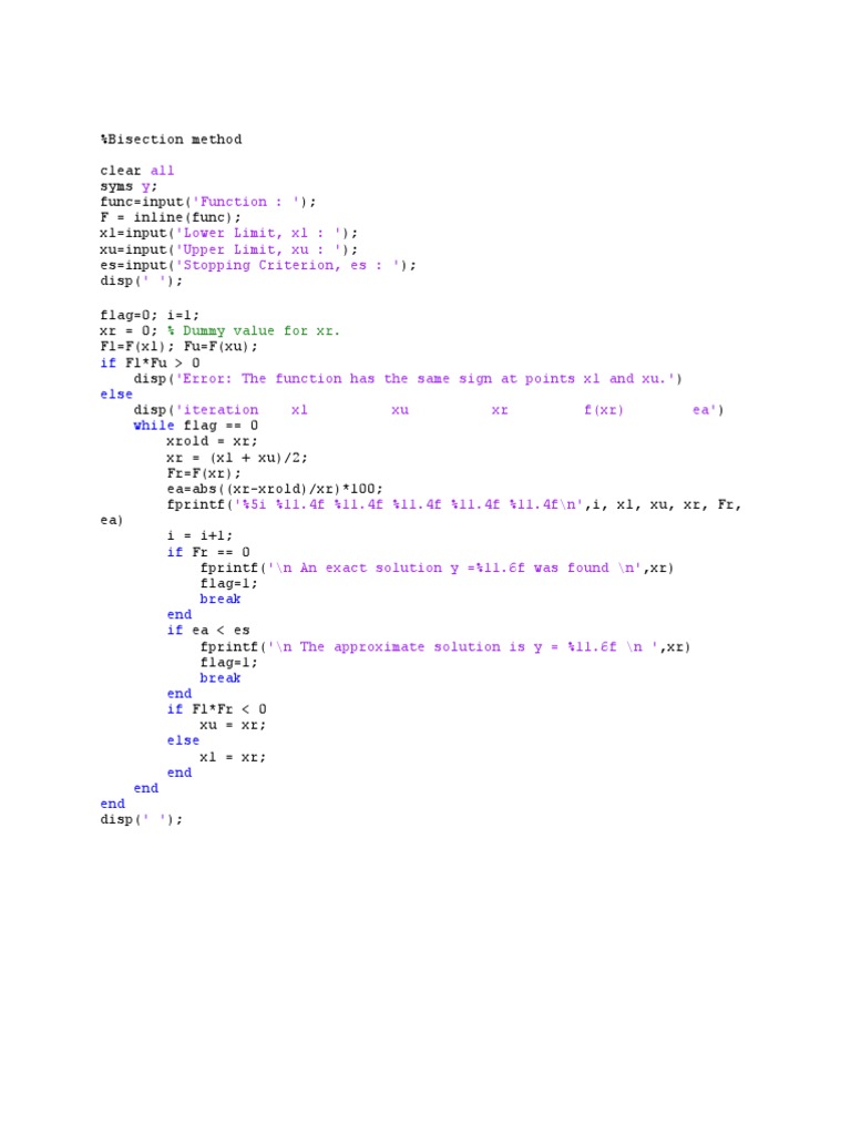 Bisection Method in Numerical Analysis | PDF | Numerical Analysis ...