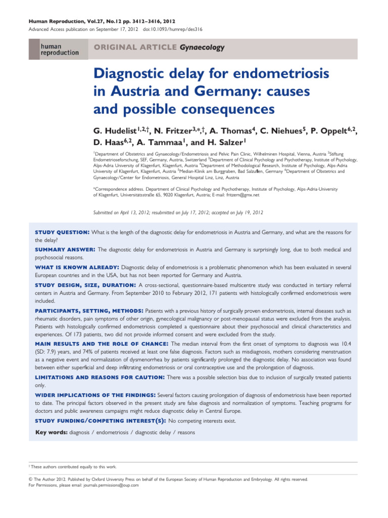 Hum. Reprod. 2012 Endometriosis1 | PDF | Medical Diagnosis | Menstruation