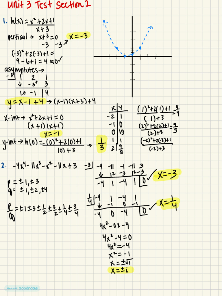 Unit 3 Test: Function Analysis | PDF