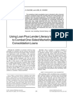 Using Loan Plus Lender Literacy Information to Combat One-Sided Marketing of Debt Consolidation Loans