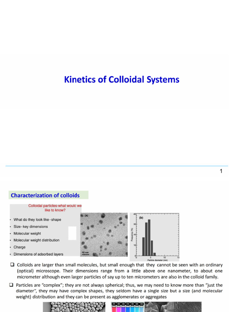 Topic 7 - Kinetics of Colloidal Systems | PDF