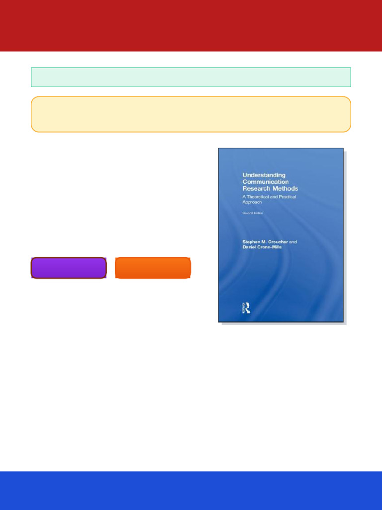 Understanding Communication Research Methods A Theoretical and ...