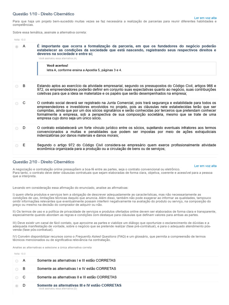 Prova 3 Direito | PDF | Internet | Internet das Coisas