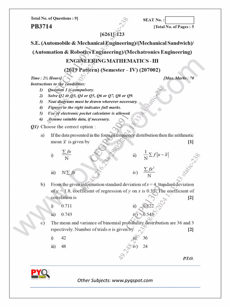 Prime M3 Solved May 2024 Endsem Mech 2nd Year PYQSPOT | PDF