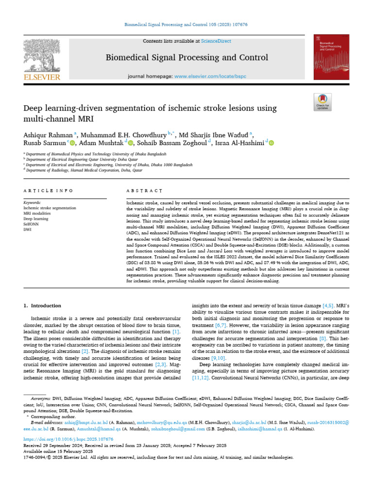 Biomedical Signal Processing and Control | PDF | Image Segmentation ...