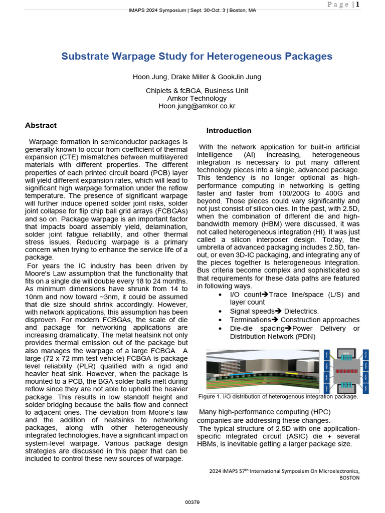 Substrate Warpage in Heterogeneous Packages | PDF | Printed Circuit ...