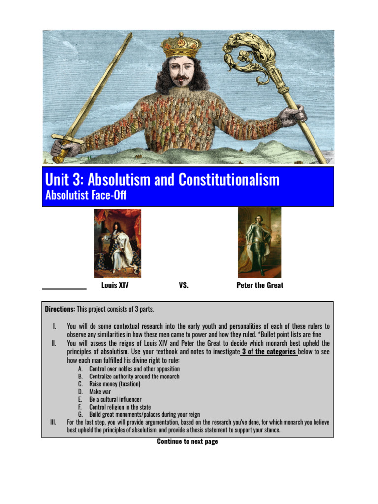 Copy of EH_Absolutist Face-Off | PDF | Absolute Monarchy | Monarchy