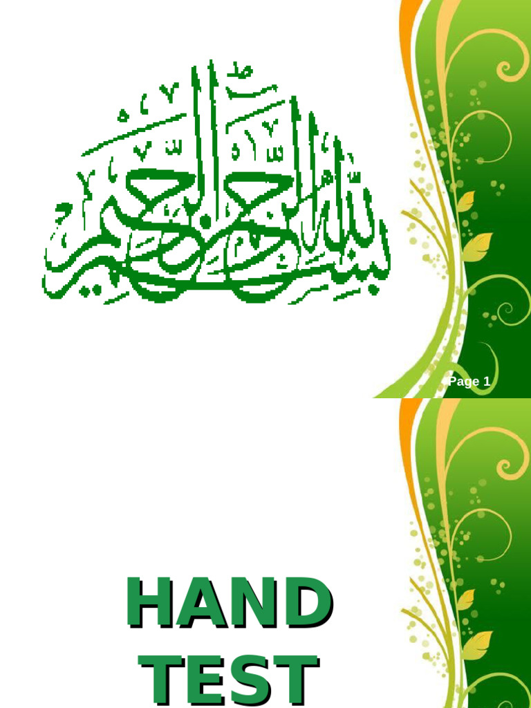 Hand Test: Diagnostic Tool Overview | PDF | Validity (Statistics ...