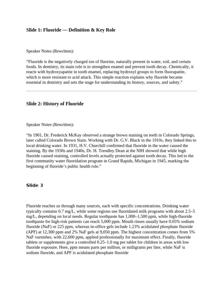 Fluoride: Benefits, Risks, and History | PDF | Tooth Enamel | Fluoride